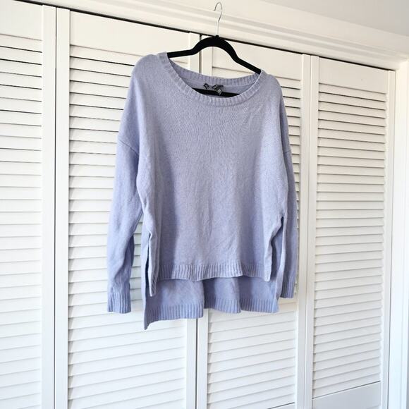 Eileen Fisher Medium Wool Blend Lavender Hi-Lo Sweater | Size Medium - Picture 3 of 9